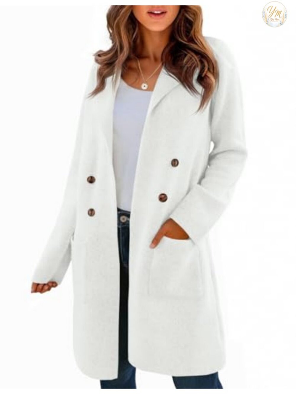 Women's Long Cardigan Sweater Open Front Chunky Knit Coatigan Lapel Blazer Coat